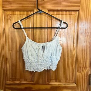 Wild Fable white eyelet tie front top